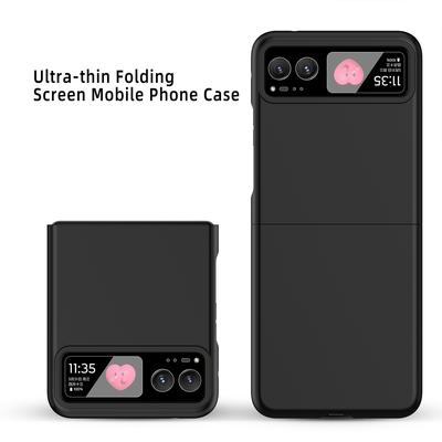 For Motorola Razr 40 5G Rubberized PC Phone Case with Tempered Glass Rear Screen Film