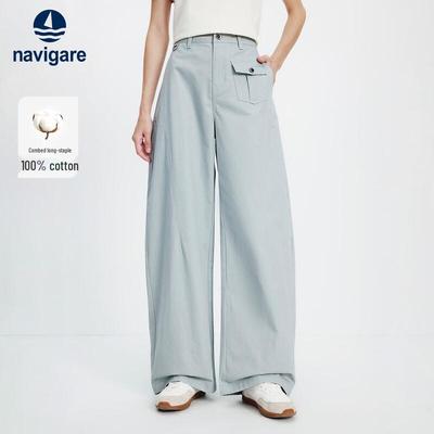 Women's Spring/Summer Cotton Casual Wide-Leg Pants