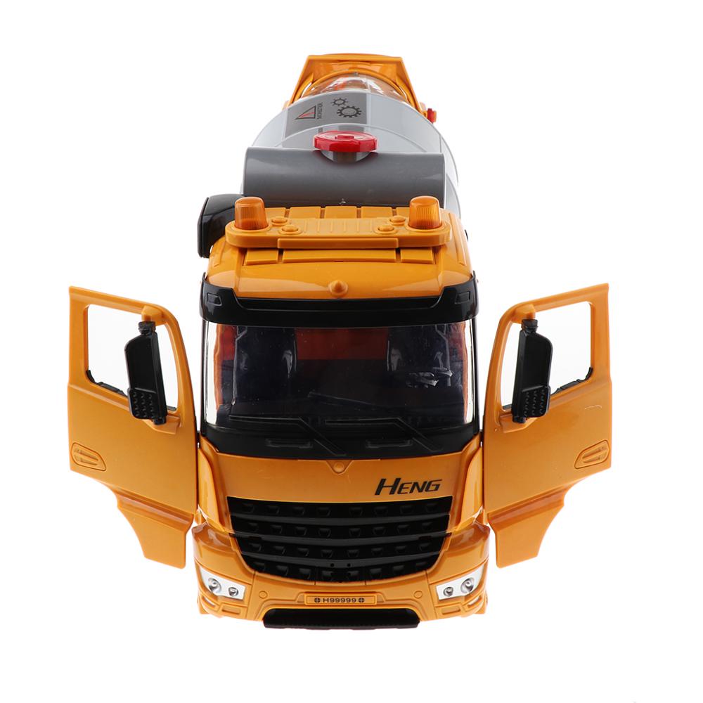1/18 Scale Simulation Diecast Alloy Cement Mixer Truck Agitating Lorry Car Model