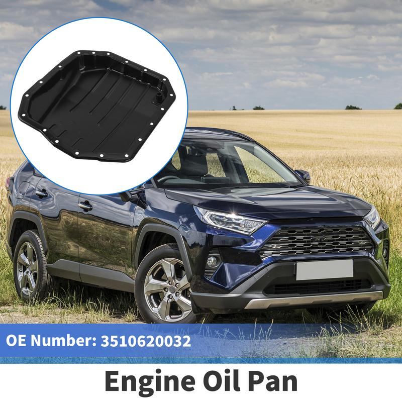 X Autohaux 1 Pc No.3510620032 Engine Oil Pan for Toyota RAV4 2015 Steel Black