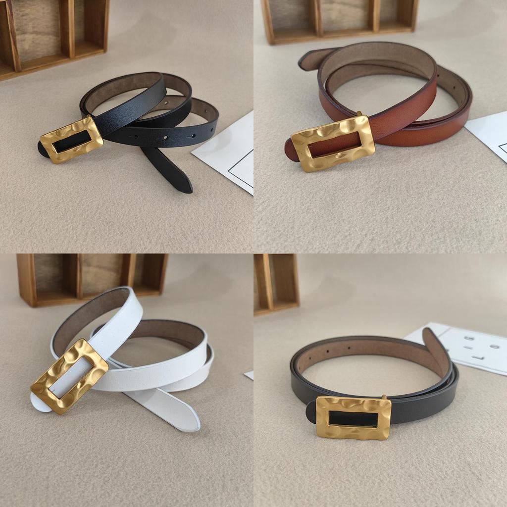 Leather Genuine Two Layer Belt Women With Alloy Buckle Casual Fashion Accessory