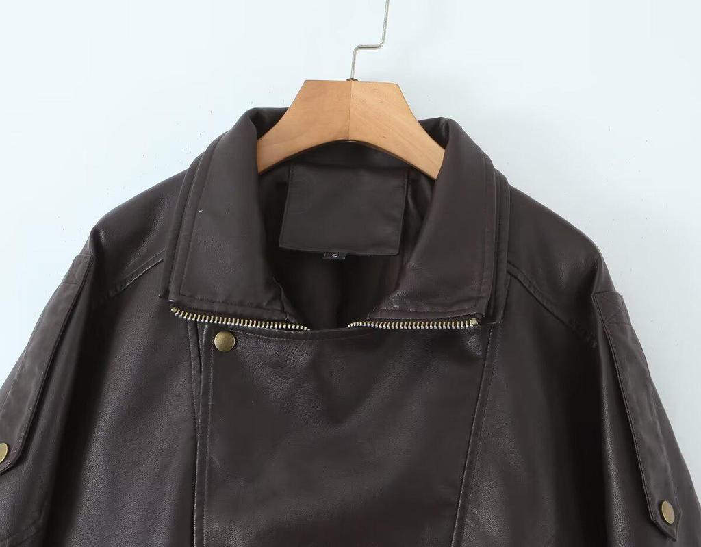 2025 Spanish Lamb Bubble Leather Double-Layer PU Motorcycle Jacket