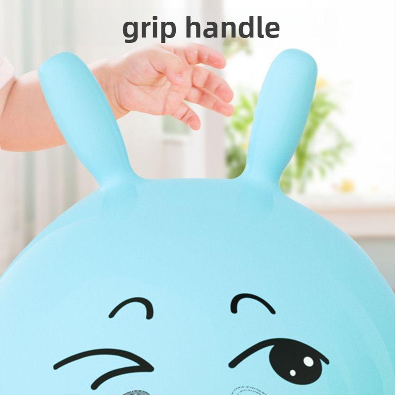 Kids Bouncyhopper Cartoon Bounce Balls Jumping Hopping Toys Inflatable Handle Horse Bouncing Toy Fun Stress Relief Gift Pool Toy
