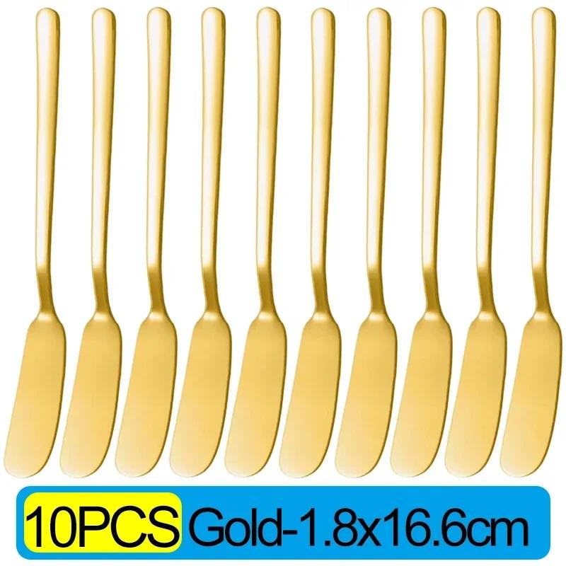 10/1pcs Stainless Steel Long Handle Butter Cheese Bread Jam Cutter Spreaders Spoons Western Food Tableware Kitchen Gadgets 6