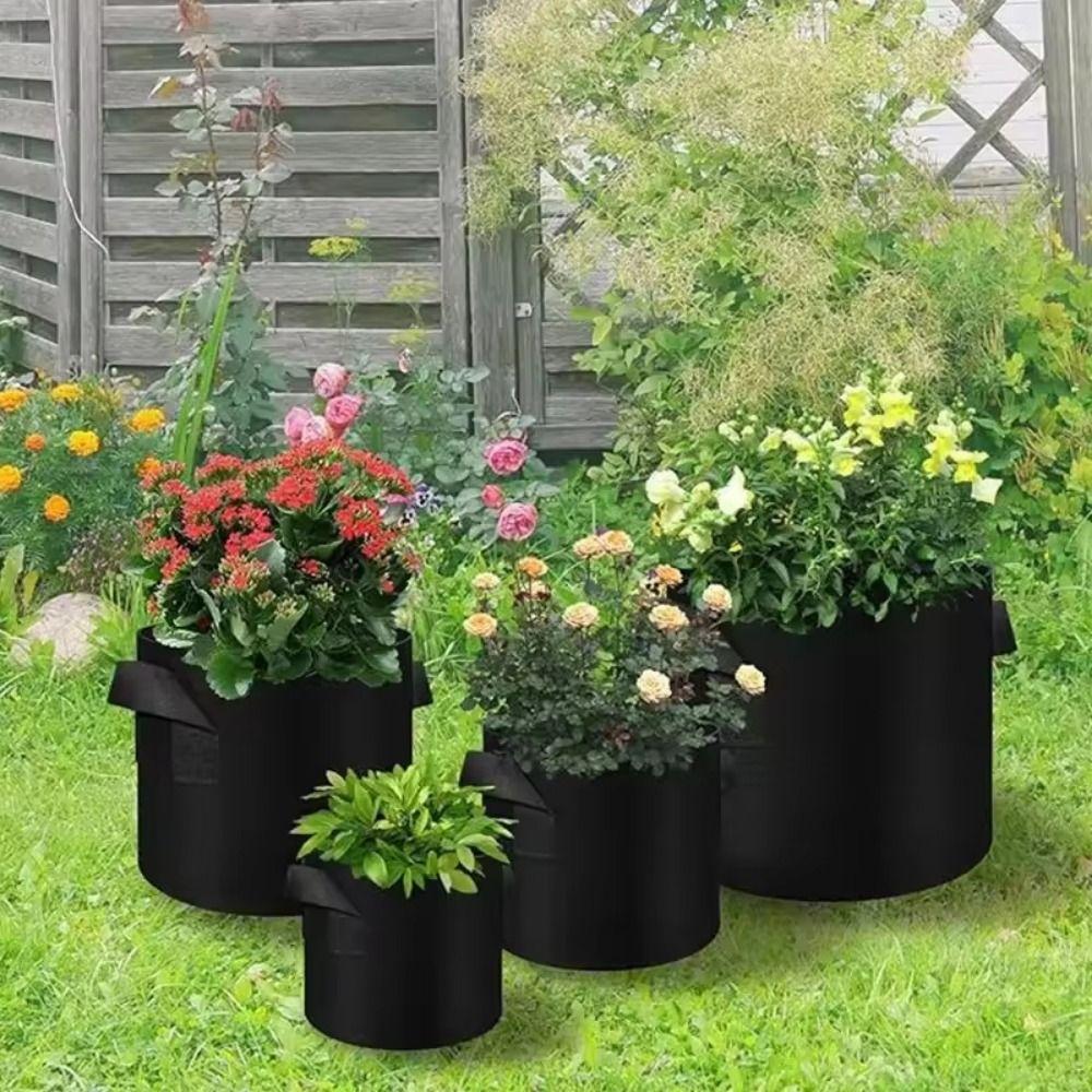 5Pcs Non-woven Fabric Large Grow Bag 2/5/10/15/20/30 Gal Gallon Fabric Pots Outdoor Gardening