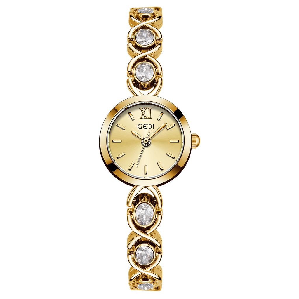 Retro Round High-Value Watch Women'S Light Luxury Fashion High-End Sense Small And Exquisite Quartz Watch