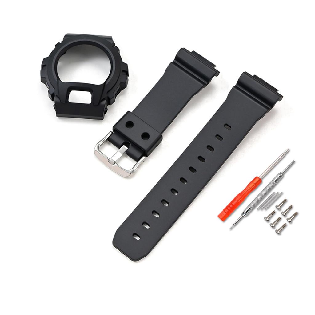 Für Casio G-Shock DW-6900/6600/6930 Ersatz Gummi Silikon Mattes Uhrenarmband Armband Armband + Gehäuse