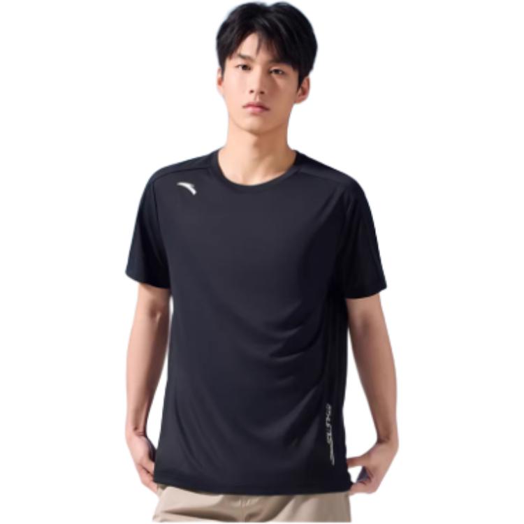 Anta Comfortable Breathable Simple Casual Versatile Short Sleeve T-Shirt Men Tops Basic-Black 952527114-10