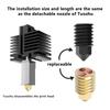 För Bambu Lab X1/P1P Munstycke 0.6 0.8 1.0Mm Härdat Stål Cht Kloning Mässingsmunstycke Uppgraderad Hotend Stål För Bambu Lab 3D-skrivare