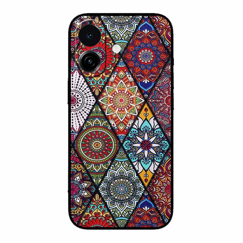 3D Emboss Case For iphone 17 2025 Phone Case Coque Flowers Black Silicone Soft Back Cover For iphone 17 5G Case 6.3" Funda Shell