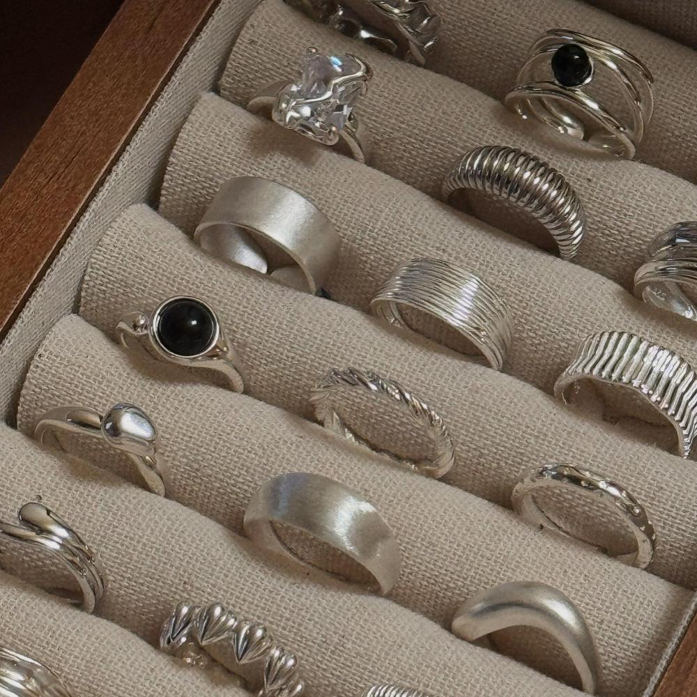 Brushed Plain Ring, Female Niche Light Luxury, High Sense, Irregular Index Finger Ring, Can't Lose Color, Ring Tide