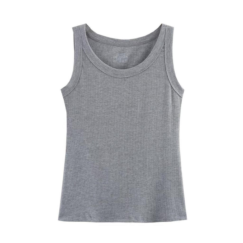 2025 Spring Women's European-American Ribbed Cotton Knitted Vest