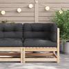 Garden Corner Sofa with Cushions Solid Pine Wood