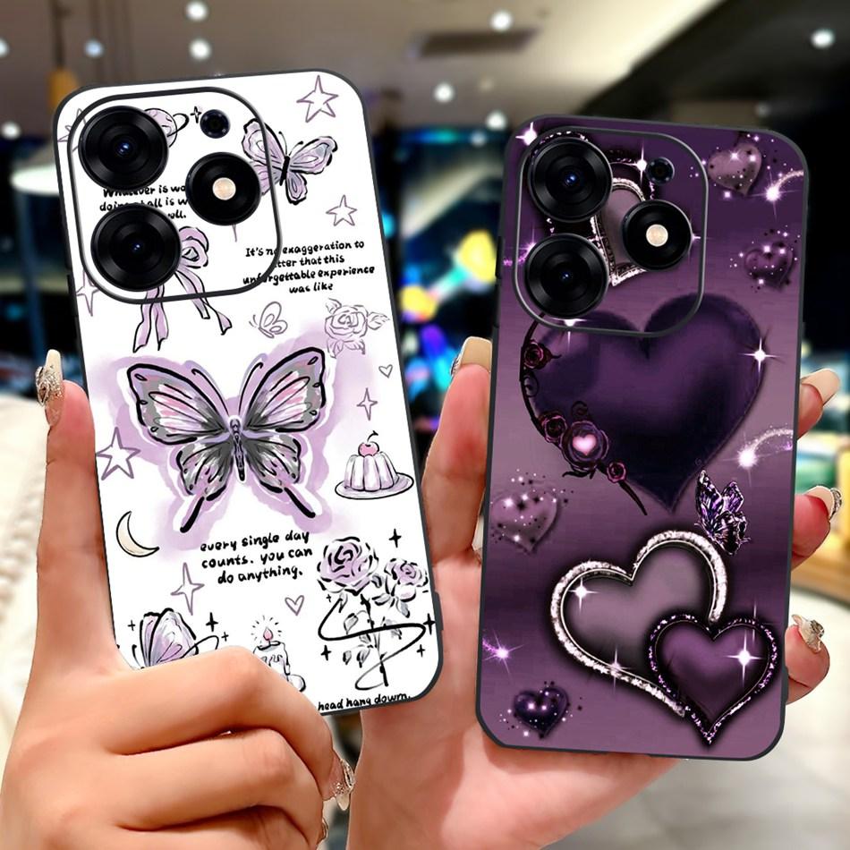 For Tecno Spark 10 Pro Phone Case Spark 10Pro 4G KI7 Elegant Floral Cat Printing Soft Silicone TPU Cases
