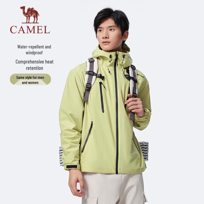 Camel Unisex All-Terrain 3-Proof Water-Resistant Outdoor Hooded Jacket C35CR0Q0019