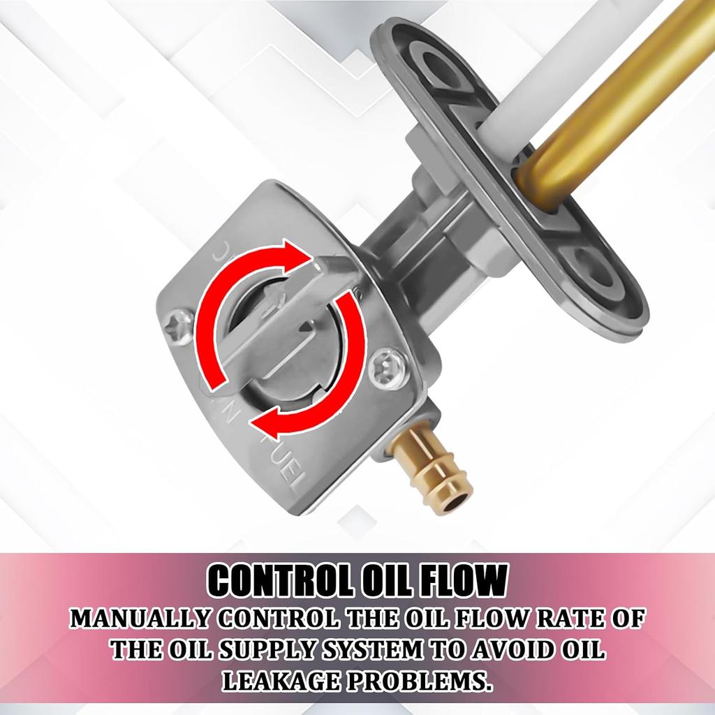 Fuel Petcock Shutoff Valve Kit for Yamaha, Fuel Gas Tank Shut-Off Switch Petcock Valve Assembly with Gasket & Filter Tube Fits for YFM YFZ LTZ DRZ