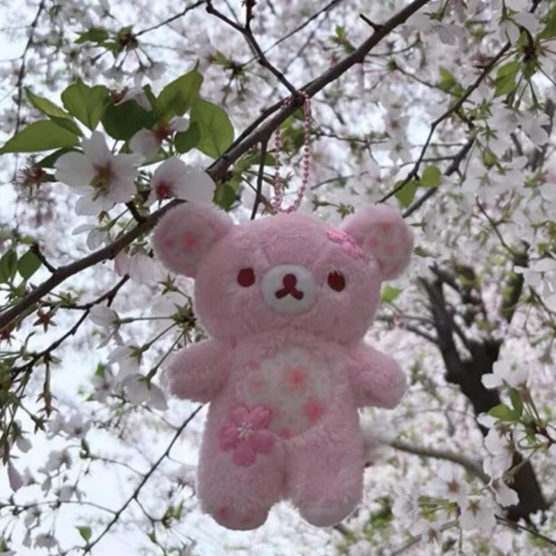 Peluche Rilakkuma Edizione Sakura Orsetto Rosa Morbido Giocattolo Morbido Bambola Fiore di Ciliegio Carina Cuscino Cuscino Orsacchiotto Regalo Per Bambini