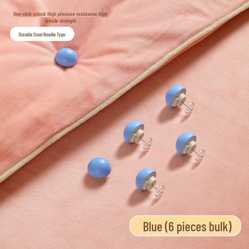 

Non-Slip Plastic Mushroom Duvet and Pillowcase Fastener with One-Button Unlock Blue
