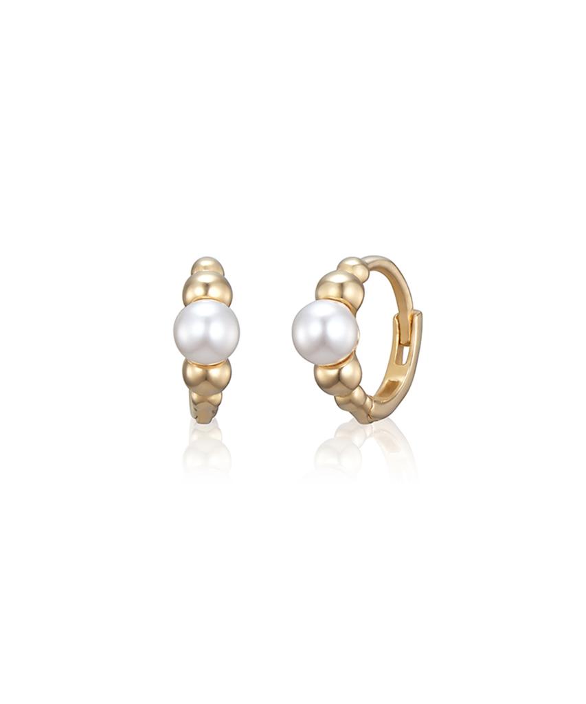 Akarki 14K Rune Pearl One-Touch Ring Earrings