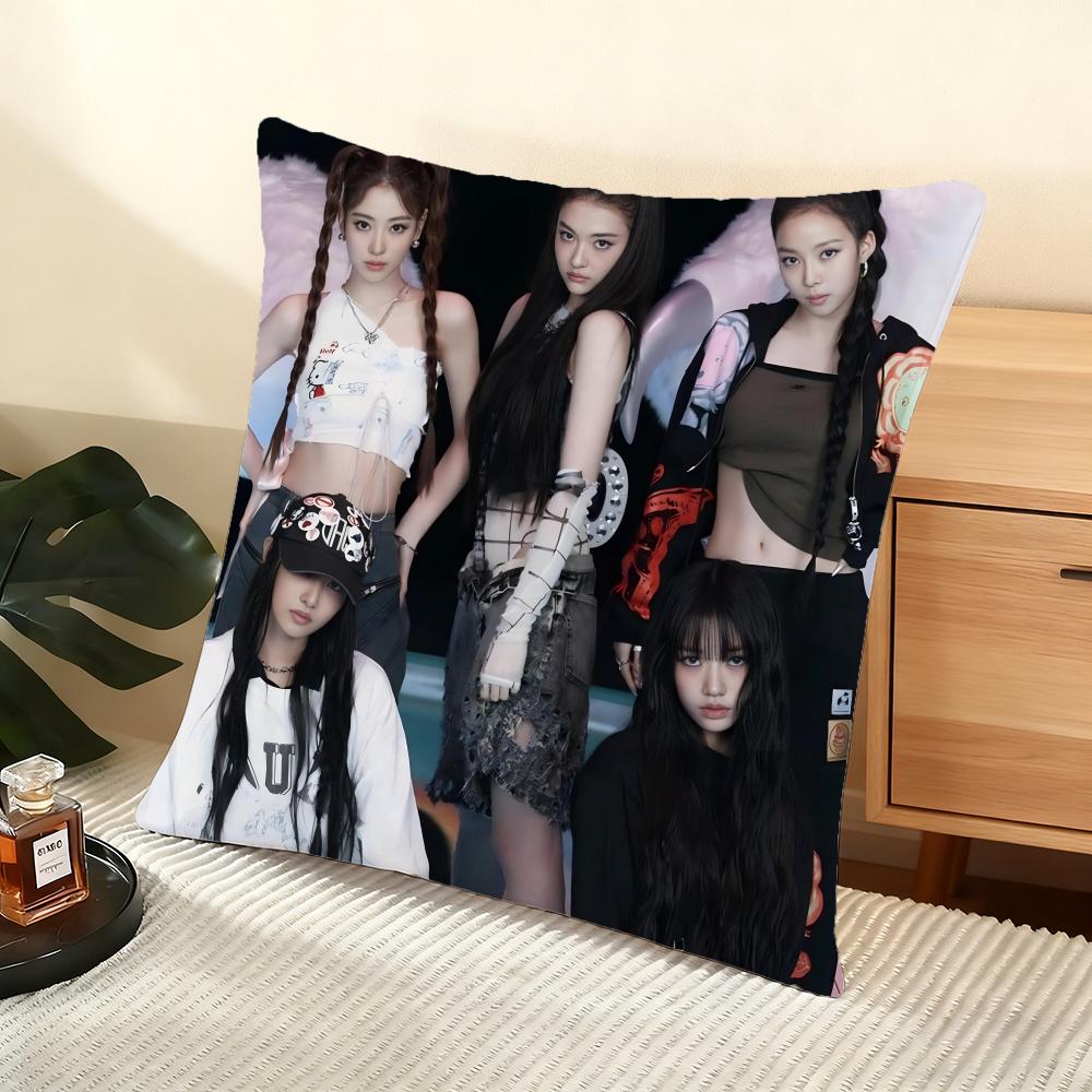 Korea Hot Girls Group Meowv Cushion Cover Silky Short Plush Home Sofa Cushion Cover - Invisible Zipper Home Decoration