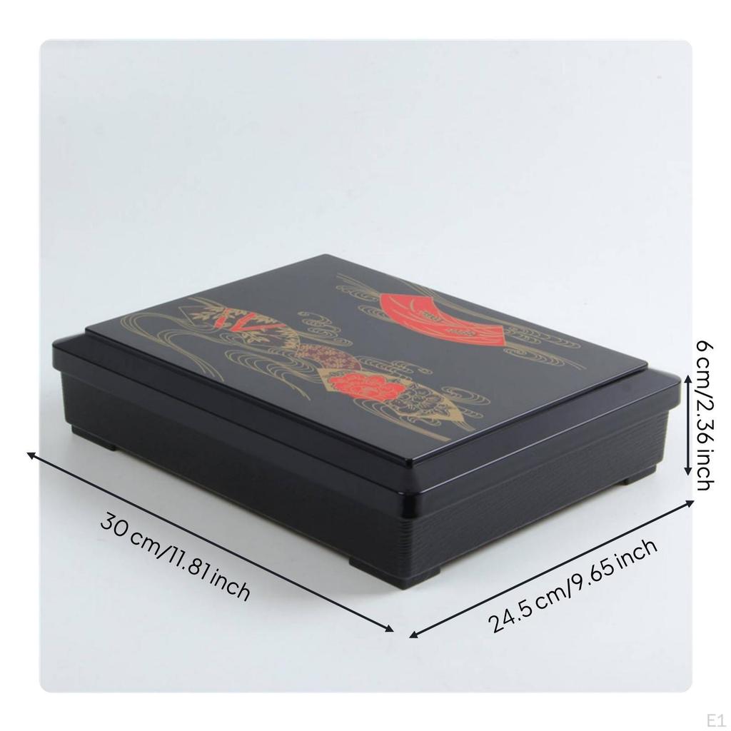 5-Compartment Bento Box Five Compartments Meal Container Black and Red
