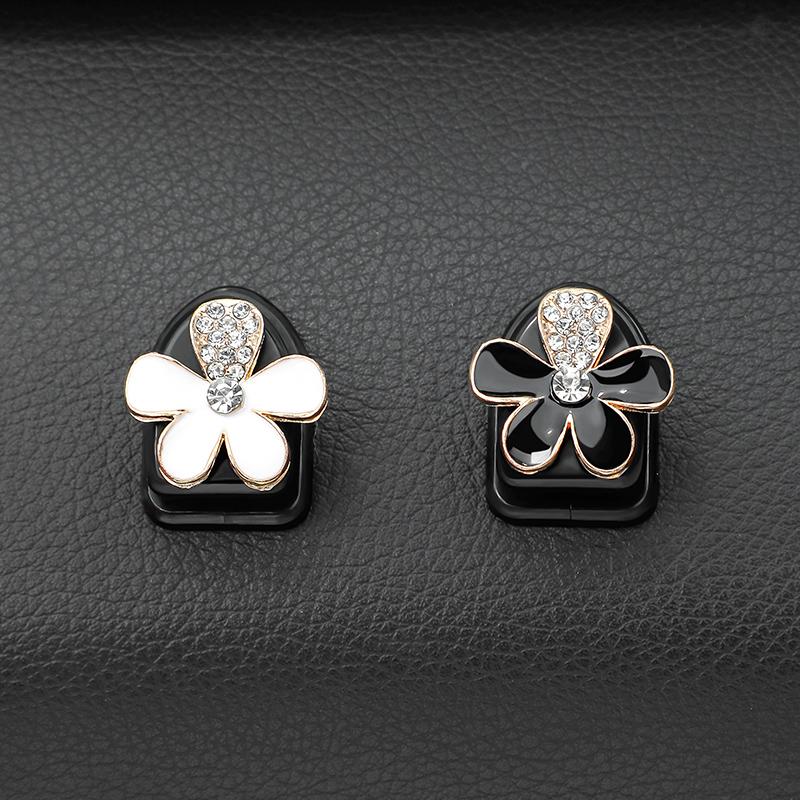 Car Style Bow Cartoon Rhinestone Mini Auto Hooks Seat Back Holder For Keys Hangers Home Office Hooks Storage Style Accessories