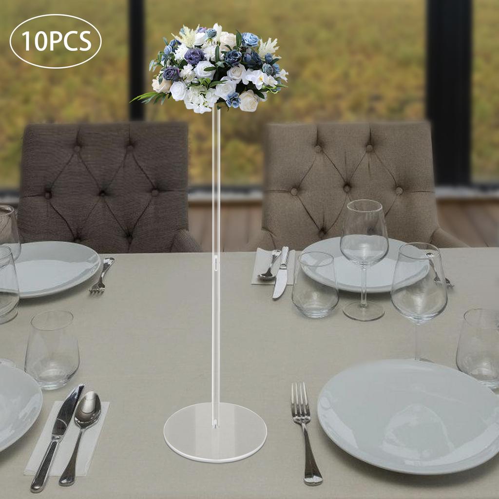 10pcs 31.5In Tall Acrylic Wedding Vases, Geometric Flower Stands for Table Centerpieces, Clear Party Decor, Wedding Table Decor