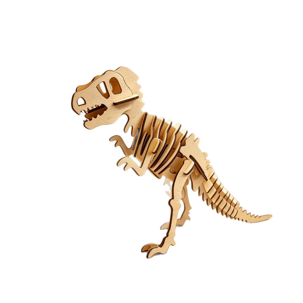 Tyrannosaurus Rex Wooden 3D Puzzle - DIY Hand-Assembled Educational Toy for Parent-Child Interaction