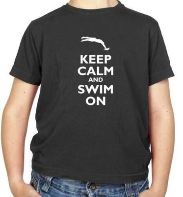 Keep Calm and Swim On Kids T-Shirt - Swimmer - Swimming - Sport - Gym - Pool