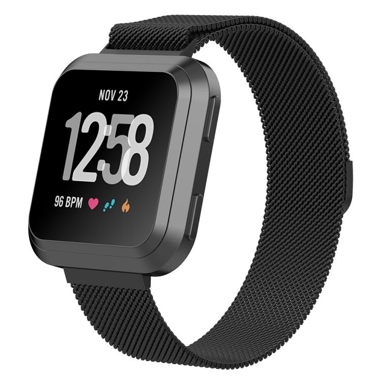 

For Fitbit Versa 2 / Fitbit Versa / Fitbit Versa Lite Milanese Watch Band,, Large Size: 2.3x25.8cm(Purple) чёрный