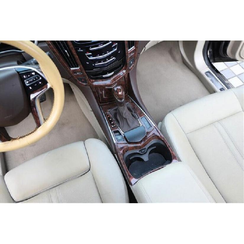 Car Central Console Gear Shift Strip Cover For Cadillac SRX 2010-2016 Wood Grain