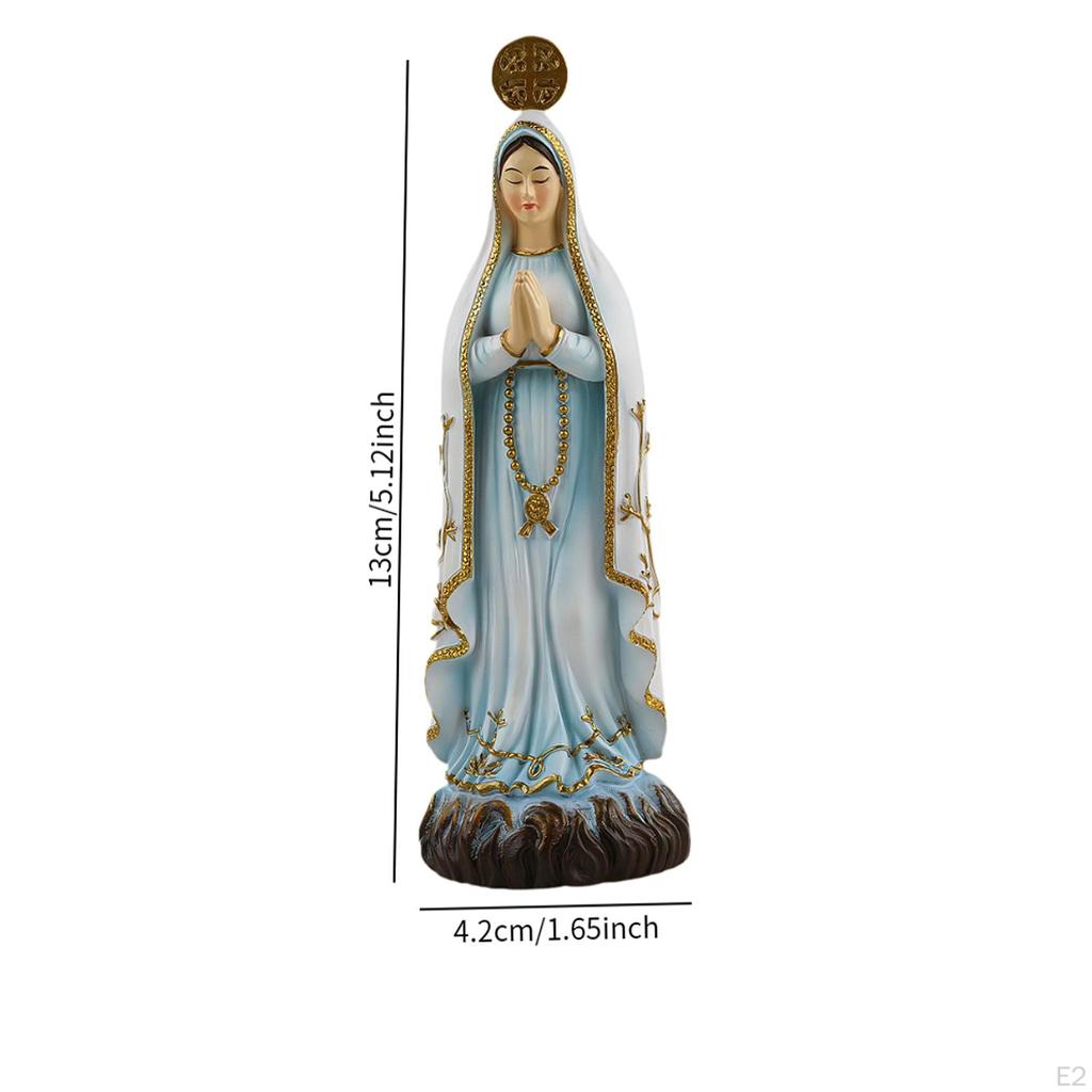 Virgin Mary Statue Tabletop Ornament, Catholic Christmas Gift Sculpture for Indoor Countertop