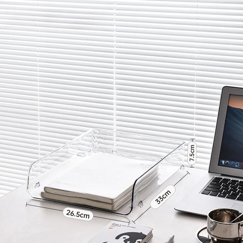 Штабелируемая подставка для файлов Настольный органайзер Лоток для хранения файлов формата А4 Простая подставка для бумаг Органайзер для файлов Акриловая полка для журналов и книг 5398₽