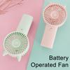 Handheld Fan Cartoon Cat Ear Design Adjustable Wind Speeds Battery Operated Pocket Fan Quiet Low-Noise Motor Cooling Fan