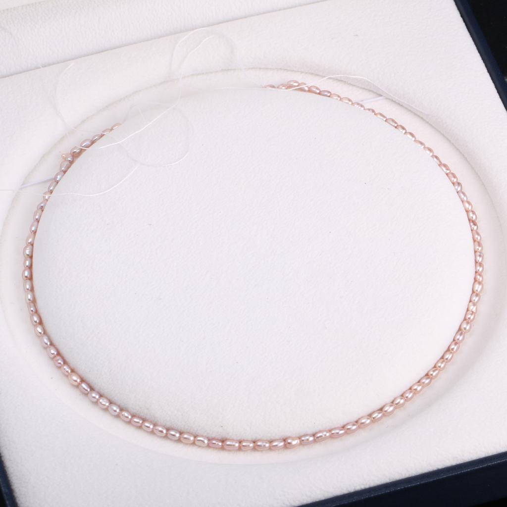 1String, Natural Freshwater Pearls, 2.5-3mm White Purple Pearl Beads for Jewelry Making DIY Necklace Supplies, Birthday Party Gifts for Women, 36cm