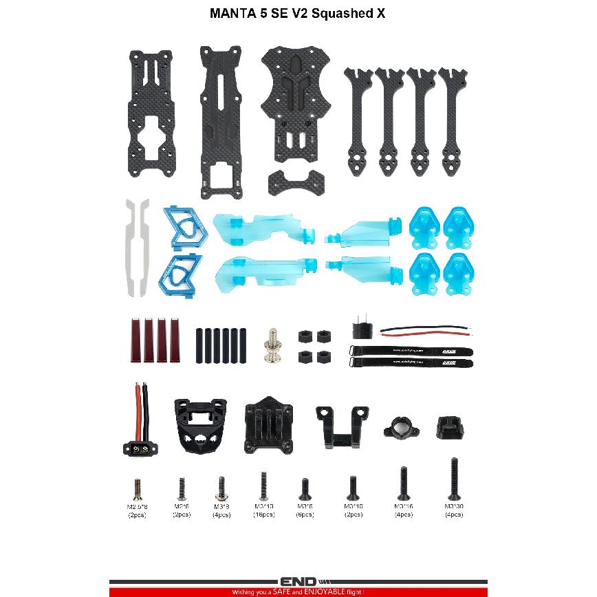 Axisflying MANTA 5 SE V2 Frame kit Performance Evolved - Enjoy Every Flight /DC/Squashed X Recommended 2207/ 2505 Series Motor