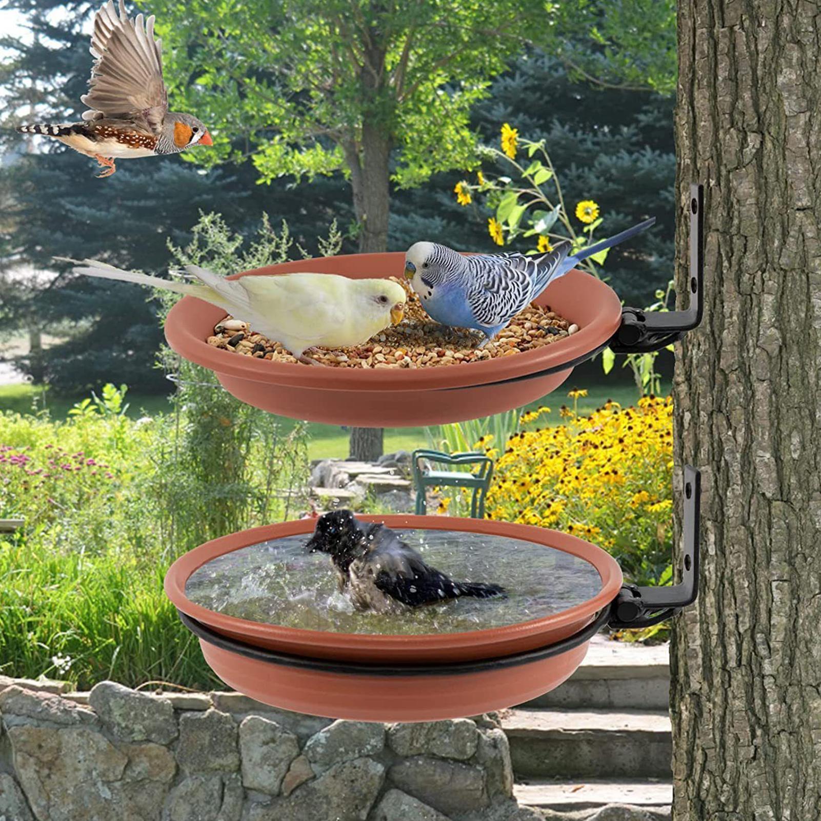 

Fence Mounted Bird Feeder Bird Water Feeder Station 2 Pieces Bath Bowls for Trees Garden Lawn Patio Balcony Fences Outdoor CN