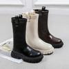 Zapatos Niña Platform Girl Long Boot WinterNew Plush Leather Boot Fashion Princess Boot British Girl Shoe Kid Shoe Designer Shoe