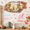 Creative Easter Wall Stickers 3D Breakthrough Stickers Easter Bunny Wall Decals For Home Roomm Room Party