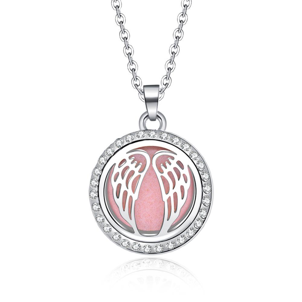 In-Stock Aromatherapy Hollow Diamond Pendant Necklace