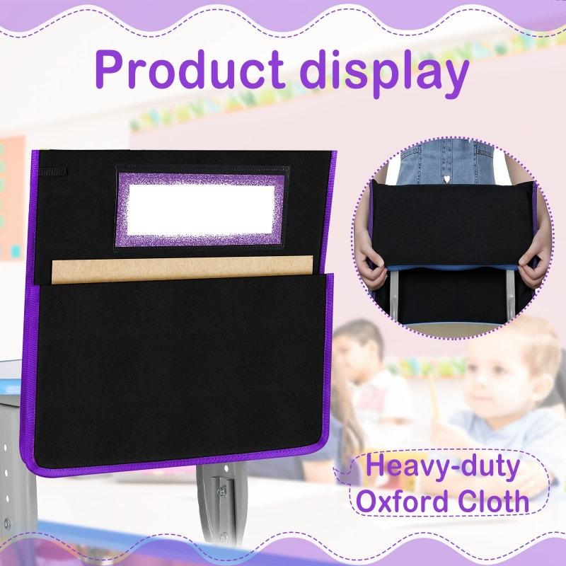 Chair Back Storage Bag Seat Back Organizer Multi-Pocket Classroom Chair Pockets for Students School Supplies