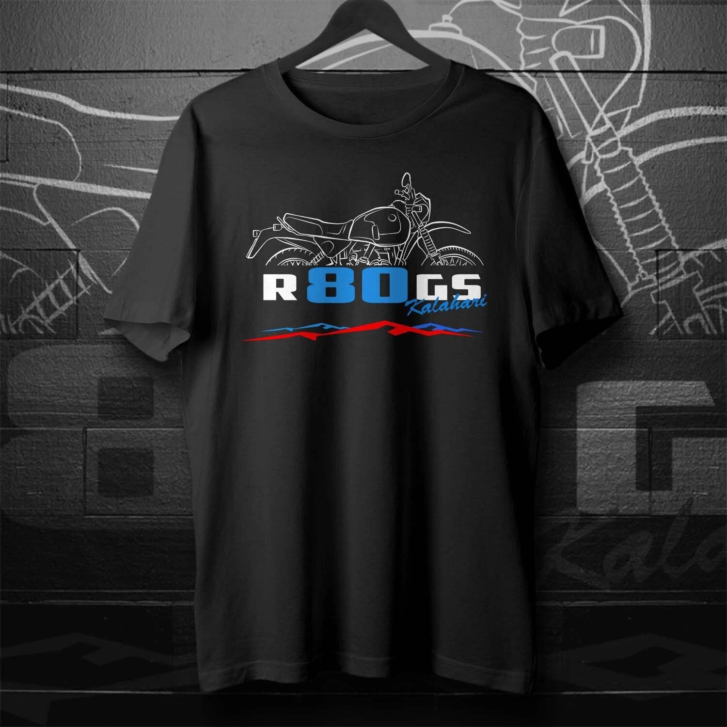 Black men s and women s T-shirt BMW R80GS Kalahari XS