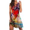 QICED Fashion Summer Spring Sleeveless  V-Neck Casual Dresses