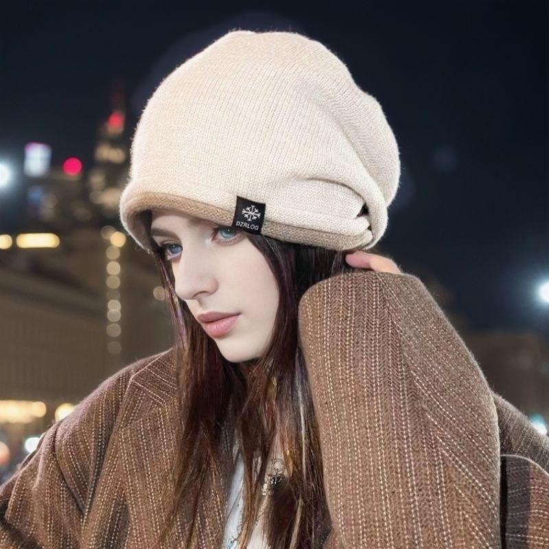 Dui Dui Hat Women's Face Revealing Small Big Head Circumference Wool Knitted Hat Fashionable Versatile Warm Baotou Confinement Hat