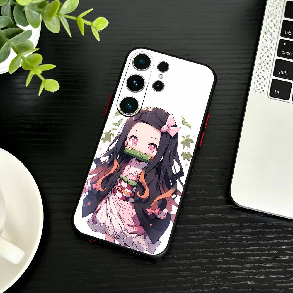 Nezuko S-Kamado Phone Case For Samsung S26,S25,S24,S23,S22,S21,S20,Ultra,Plus,FE Black Soft Cover