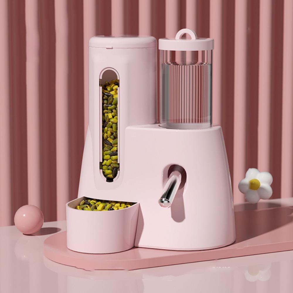 2-in-1 Hamster Automatic Water Large Capacity Easy To Clean Feeding Water Dispenser Removable Golden Bear Food Bowl For Hamster