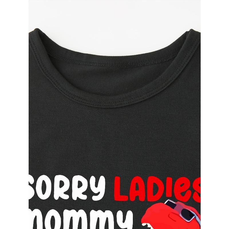 Europäische Größen Jungen Dinosaurier LKW & 'Mama ist mein Valentinstag' Grafik-T-Shirt - Lässiges, Bequemes Polyester-T-Shirt für Jugendliche, Maschinenwaschbar