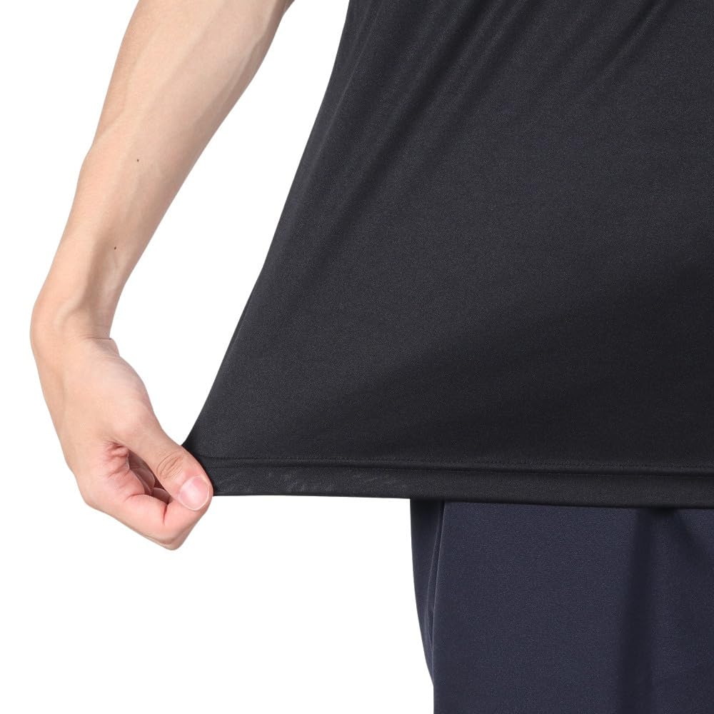 Mizuno Baseball Short Low Inner Set of 12JA0Q0409 Undershirt, Sleeve, Neck, Shirt, 2, (Black/S/Men's)