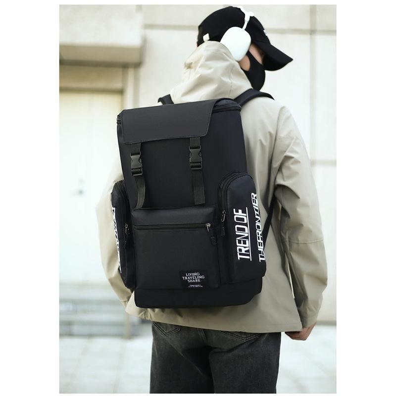 Schoolbag Business Backpack Large Capacity Multifunctional Outdoor Commuter Travel Bag Simple Letter Student School Bag