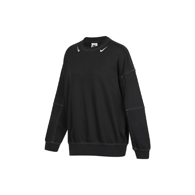 (WMNS) Nike Casual Sports Loose Round Neck Long Sleeves Black Hoodie Women s DD5611-010 L